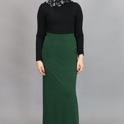 Hunter Green Spandex Maxi Skirt