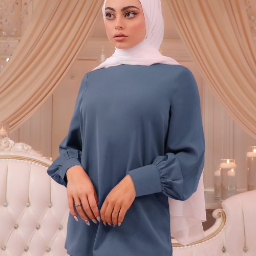 LuxeSoftBlouse BlueGray