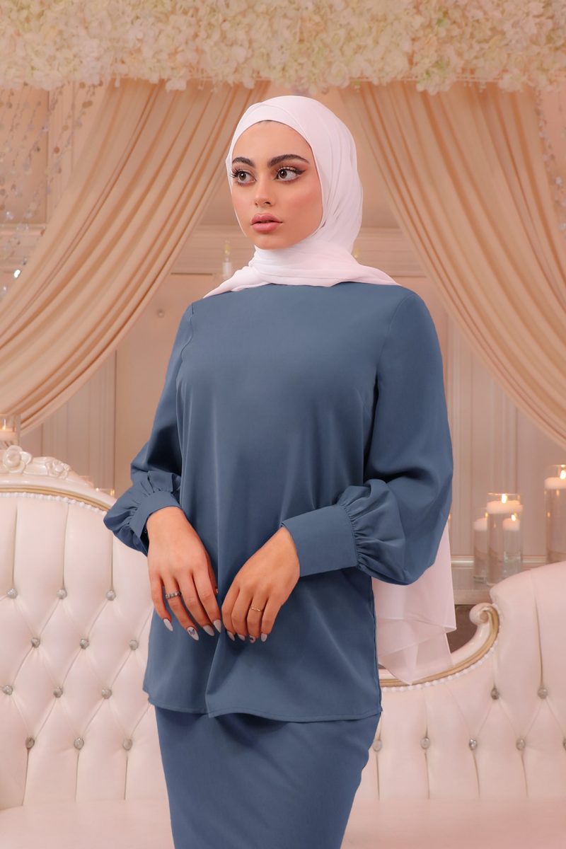 LuxeSoftBlouse BlueGray