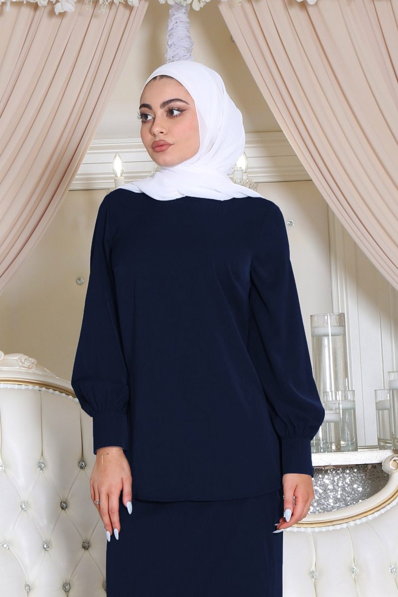 LuxeSoftBlouse NavyBlue